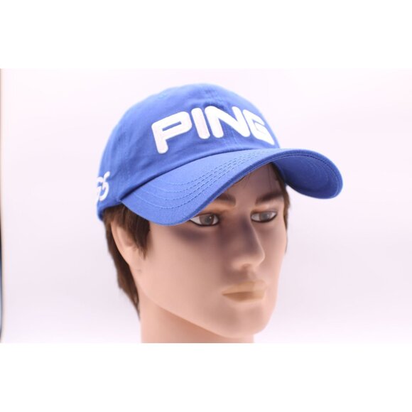 Ping G5 Blue Adjustable Golf Hat Cap Embroidered Logo Cotton Buckle Strap OSFM - Picture 6 of 9